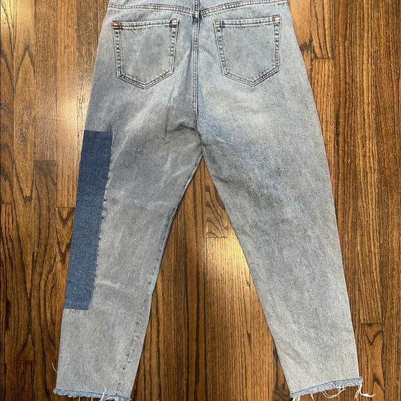 Urban Outfitters BDG Mom Highrise Washed Patchwork Blue Jeans - Picture 3 of 8